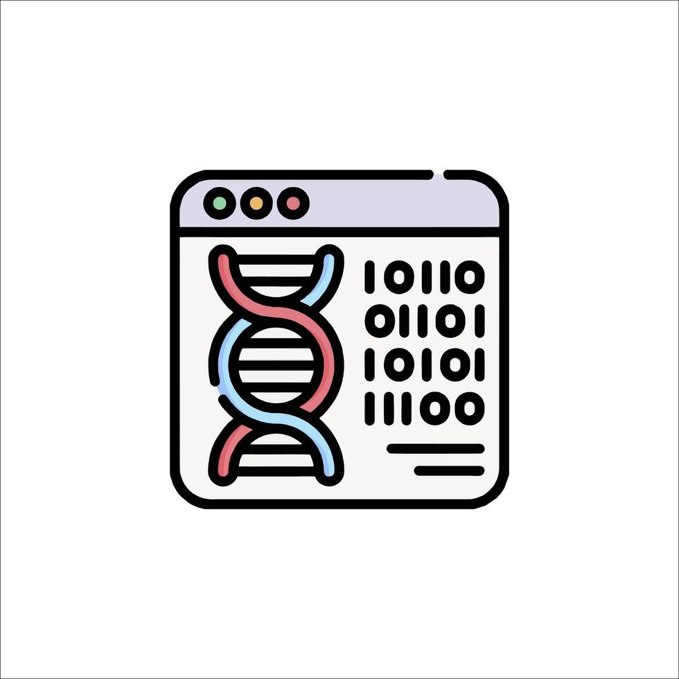 Dna code icon illustration vector