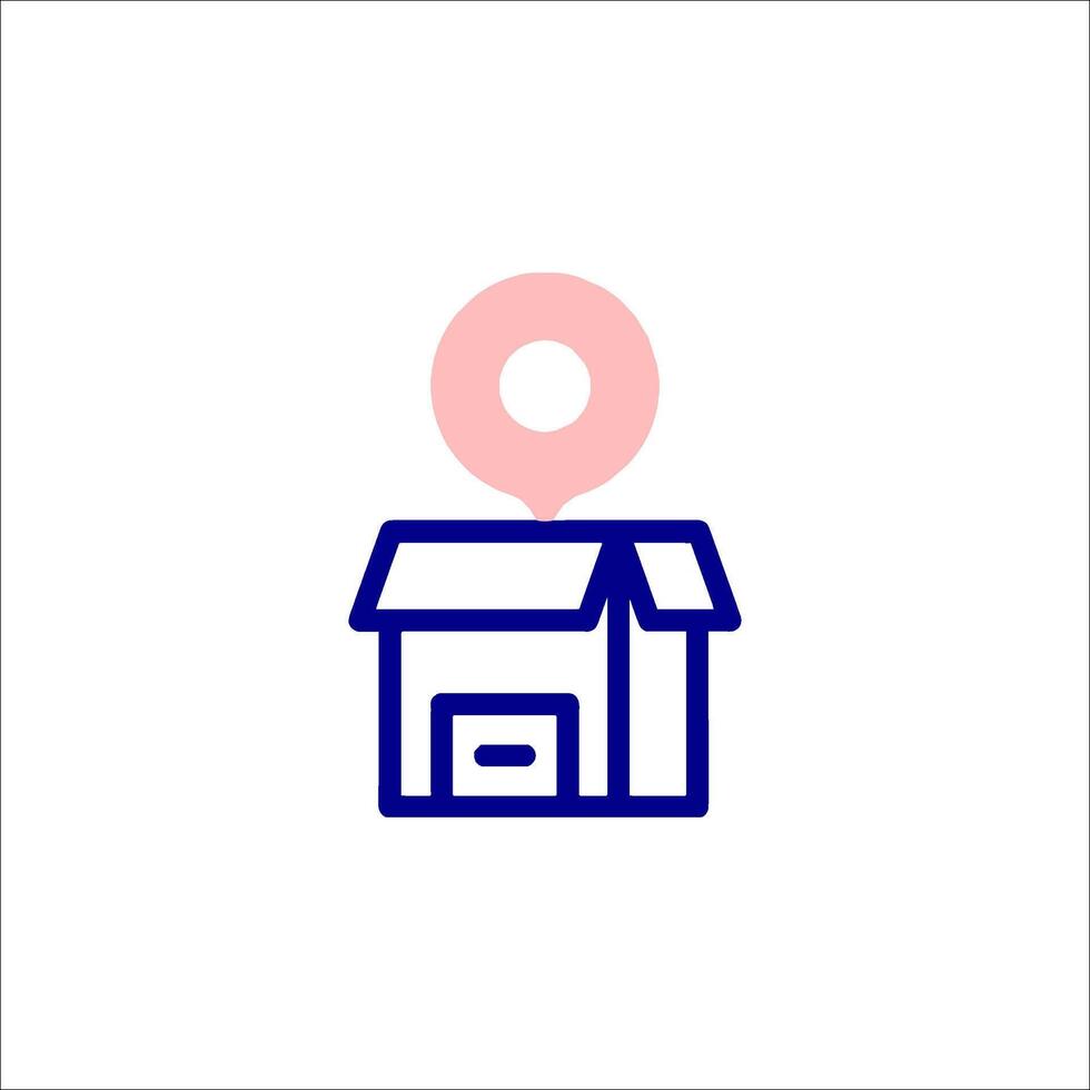 A house with a map pin on it vector