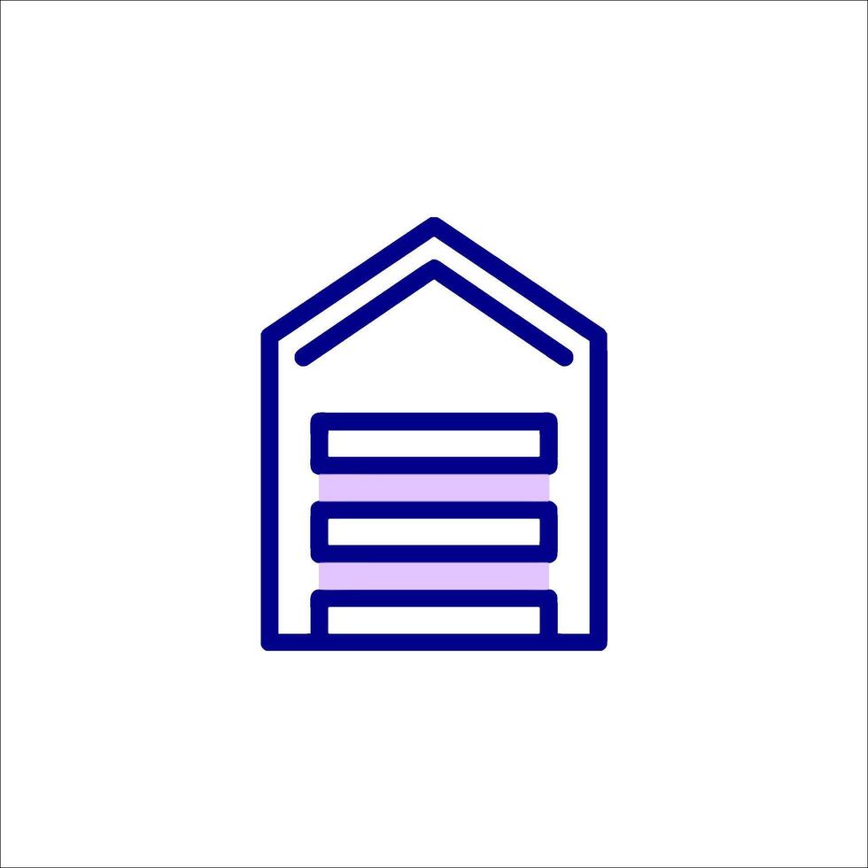 A house icon with a purple line vector