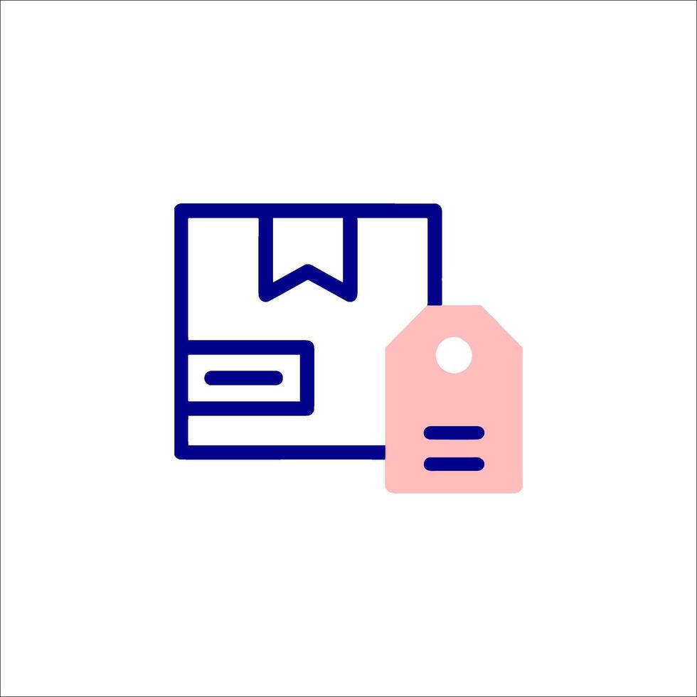 A box with a tag and a paper vector