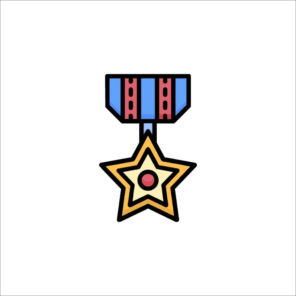Star medal icon illustration vector