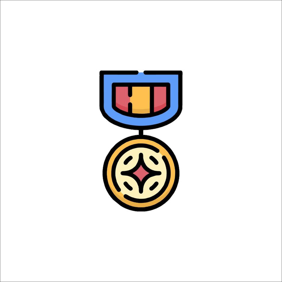 A medal with a star on it vector