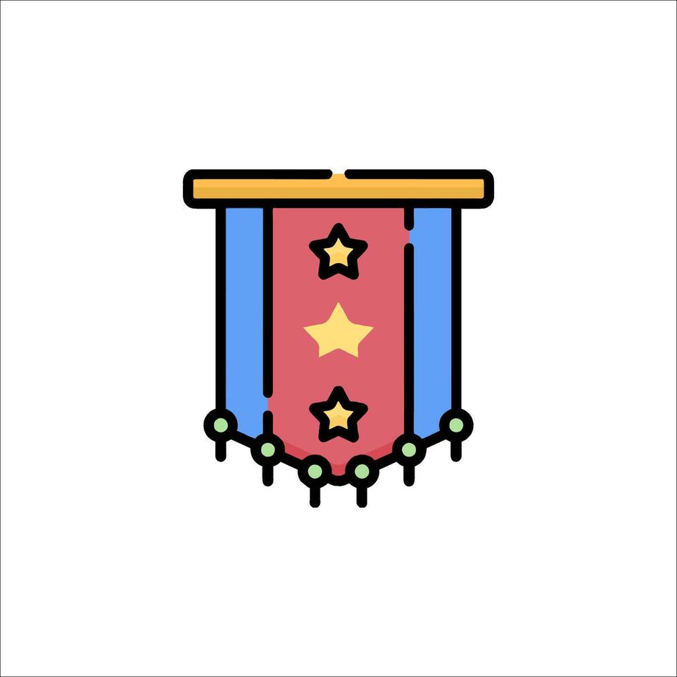 A colorful ribbon with stars on it vector