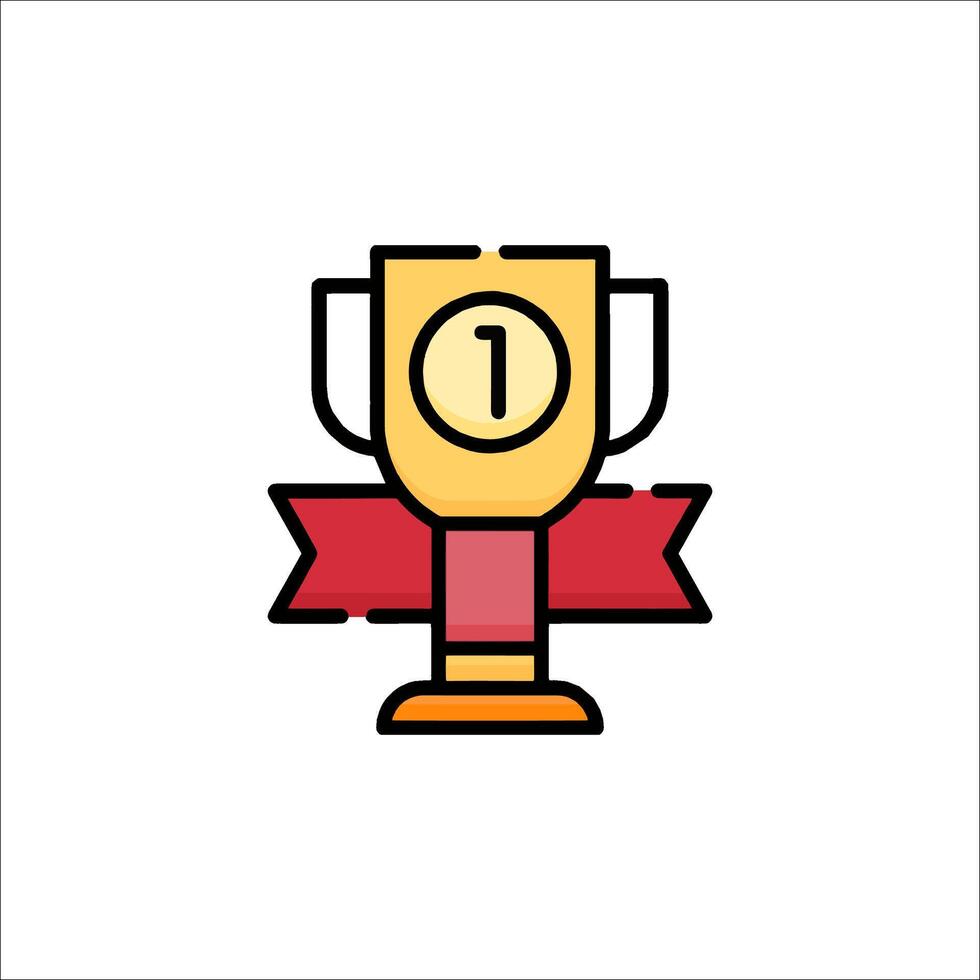 A trophy with a red ribbon on top vector
