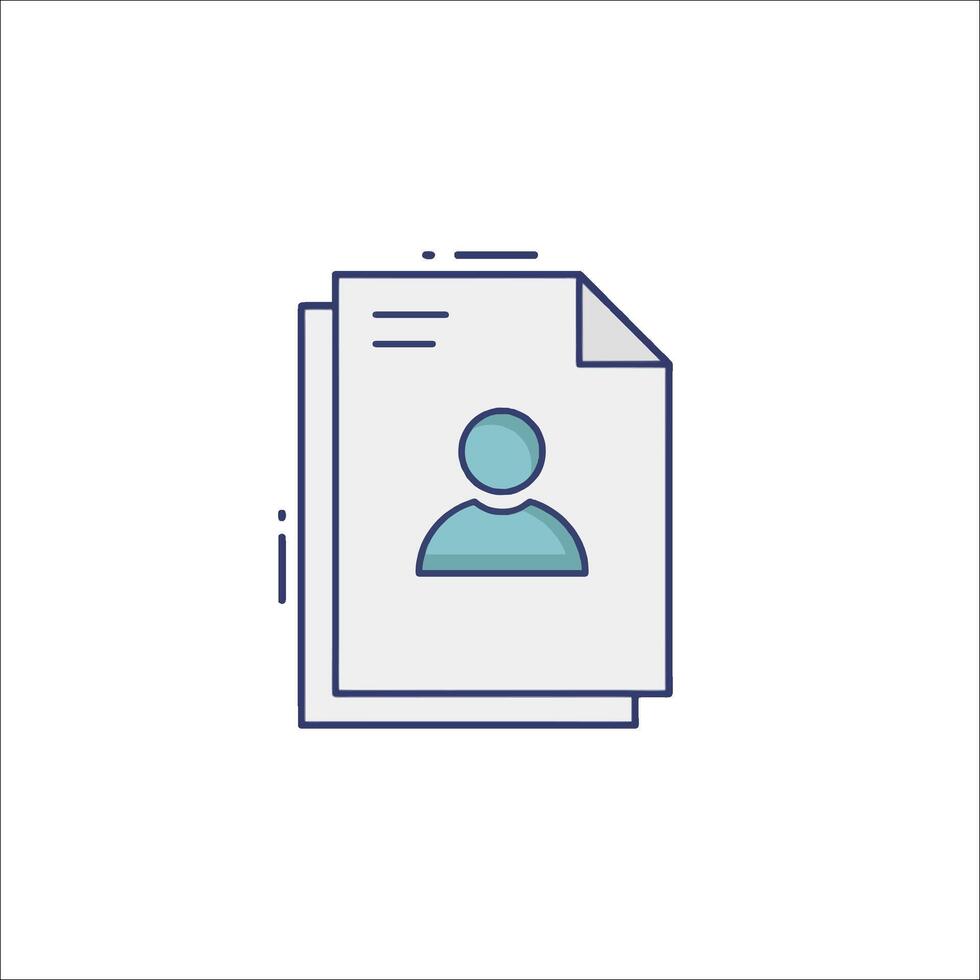 A person is sitting on a document icon vector
