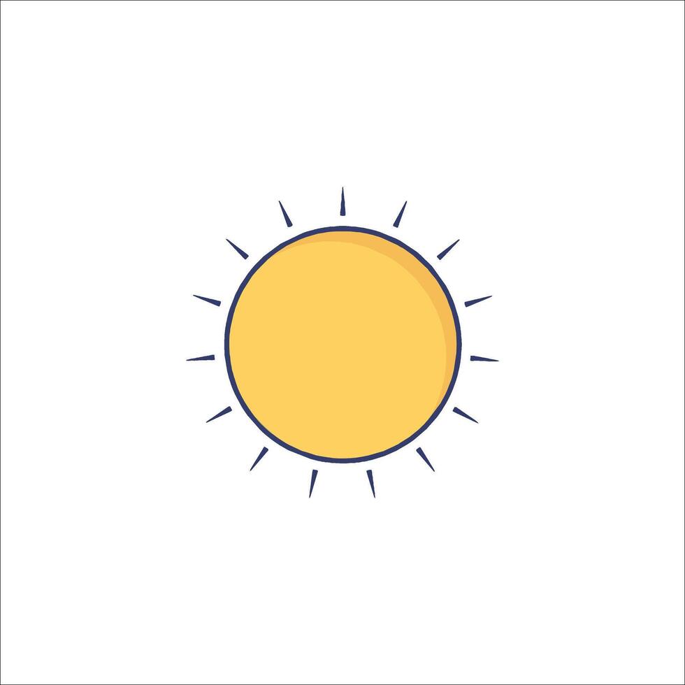 The sun is shown in a flat style on a white background vector