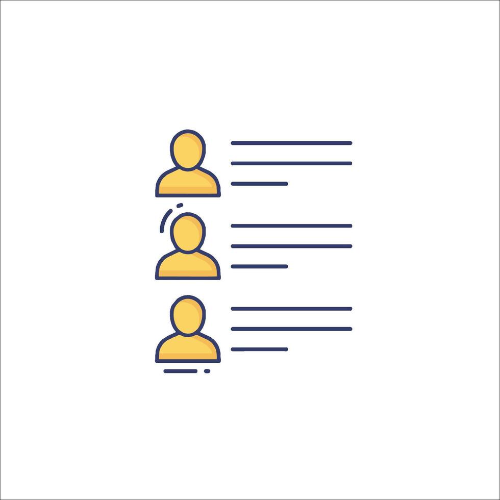 A line icon of people with different colors vector