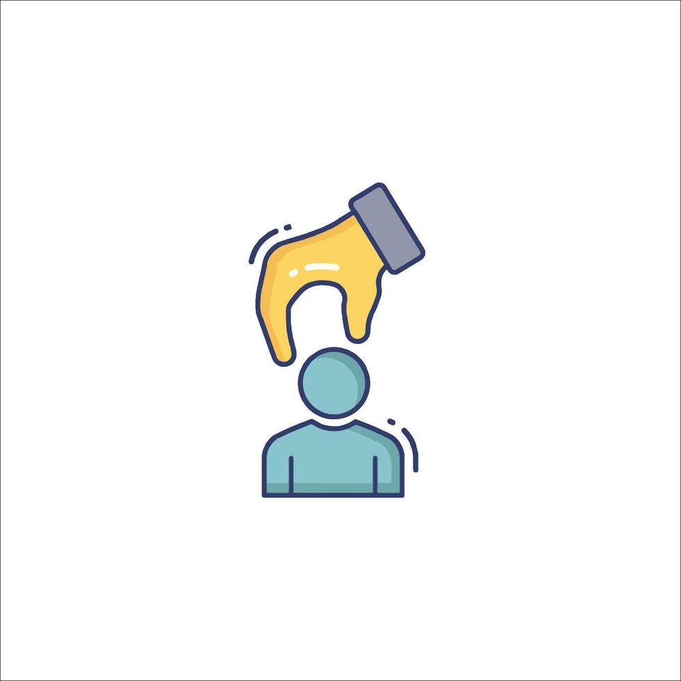A person is being held up by a hand vector