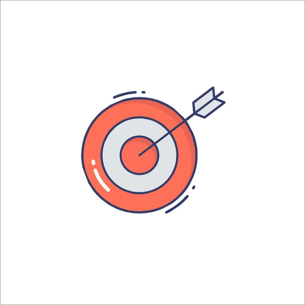 Target icon with arrow in the center vector