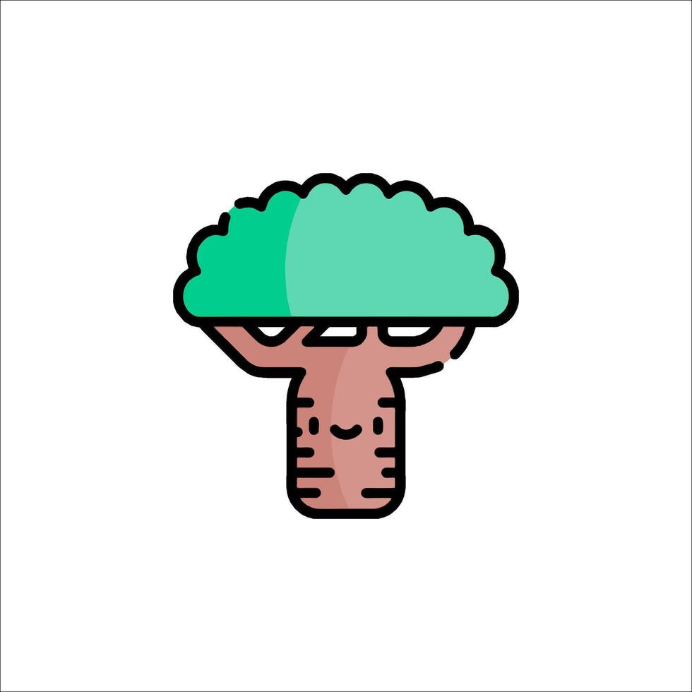 A cartoon tree with a face and a smile vector