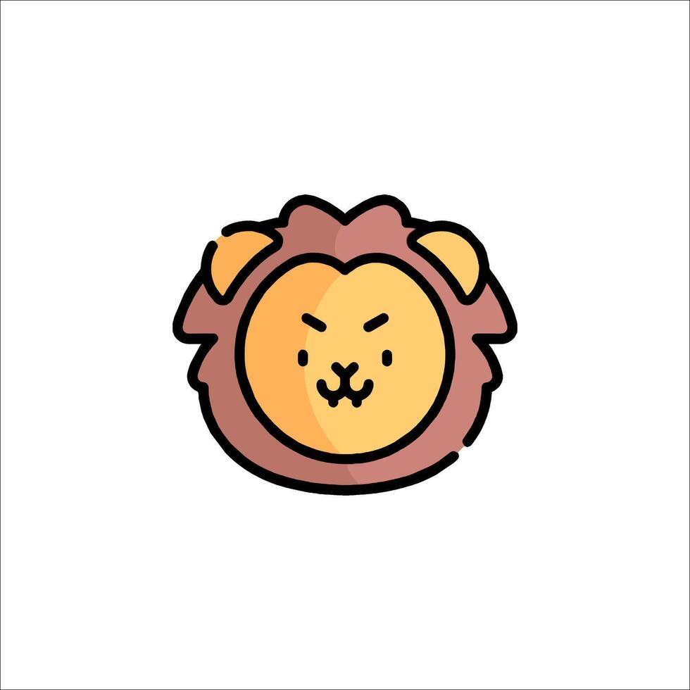 A lion head icon in a flat style vector
