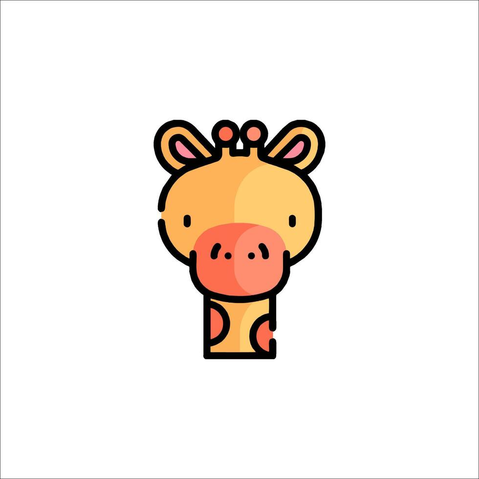 A giraffe head with a pink nose and a red nose vector