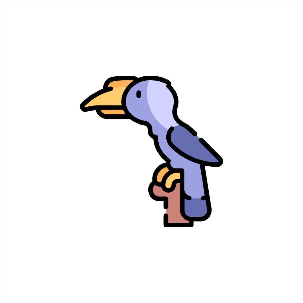 A cartoon bird sitting on a branch vector