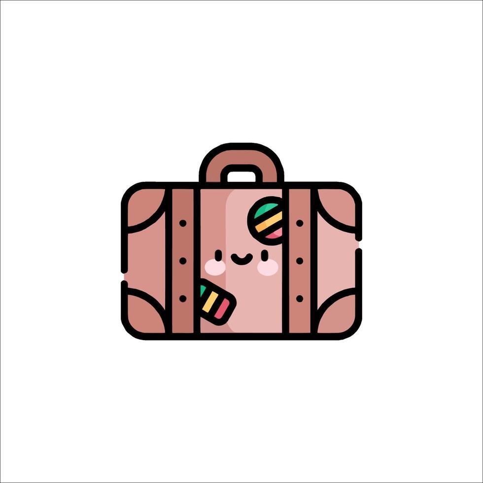 A suitcase with a smiley face on it vector