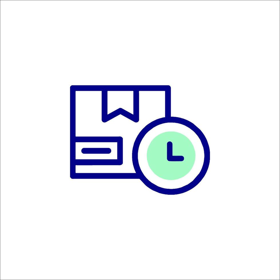 A clock and a box with a clock icon vector