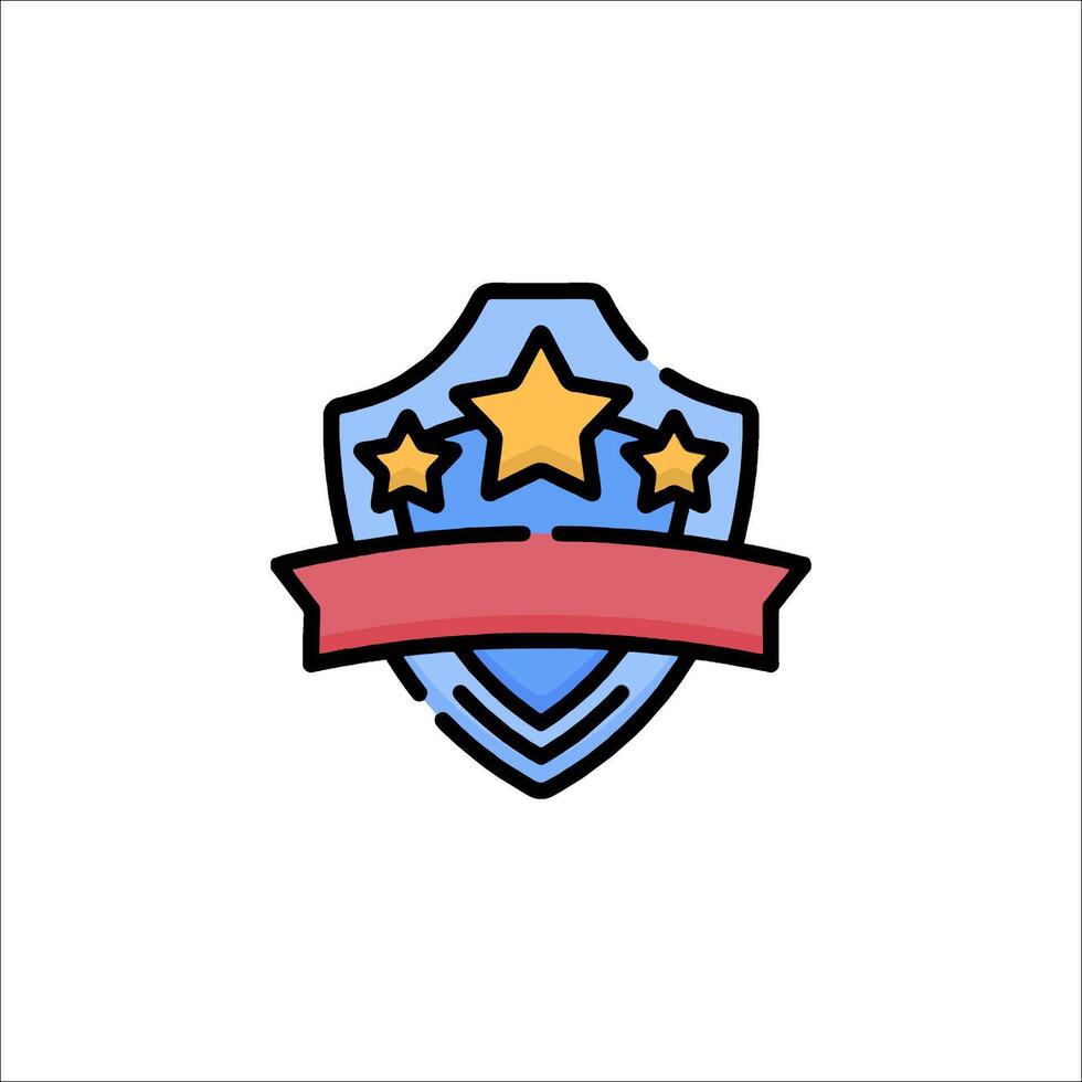 A shield with stars and ribbon on it vector