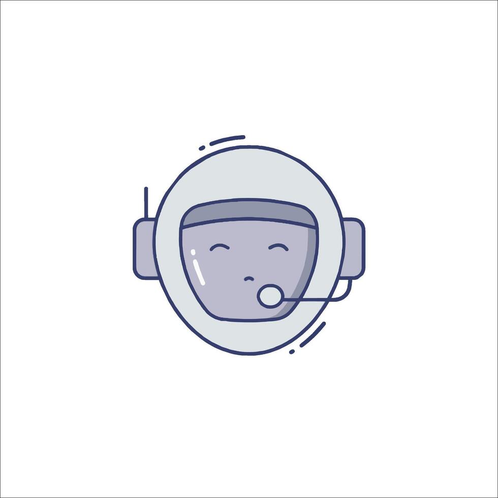 An astronaut helmet icon with a microphone vector