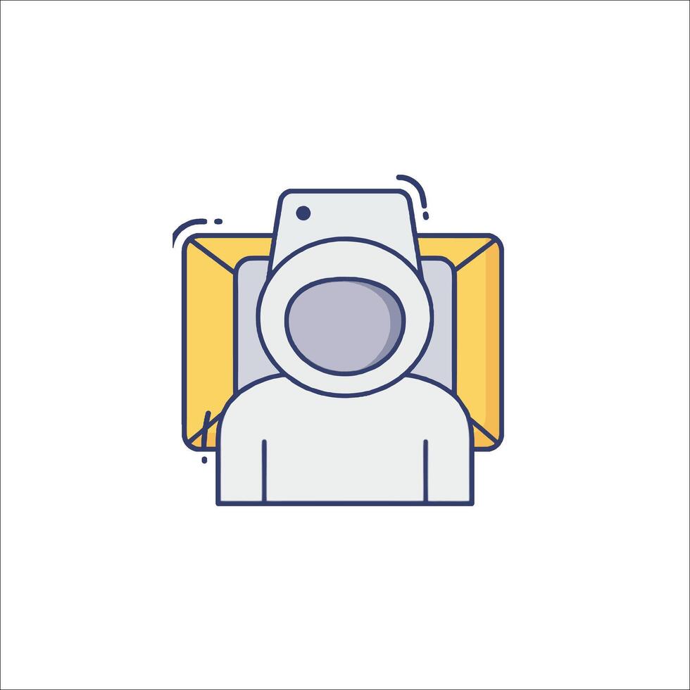 An astronaut in a helmet icon vector