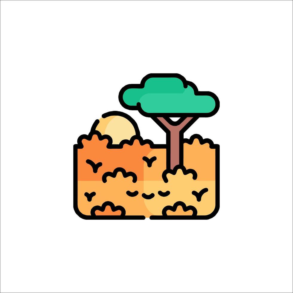 Africa landscape icon vector