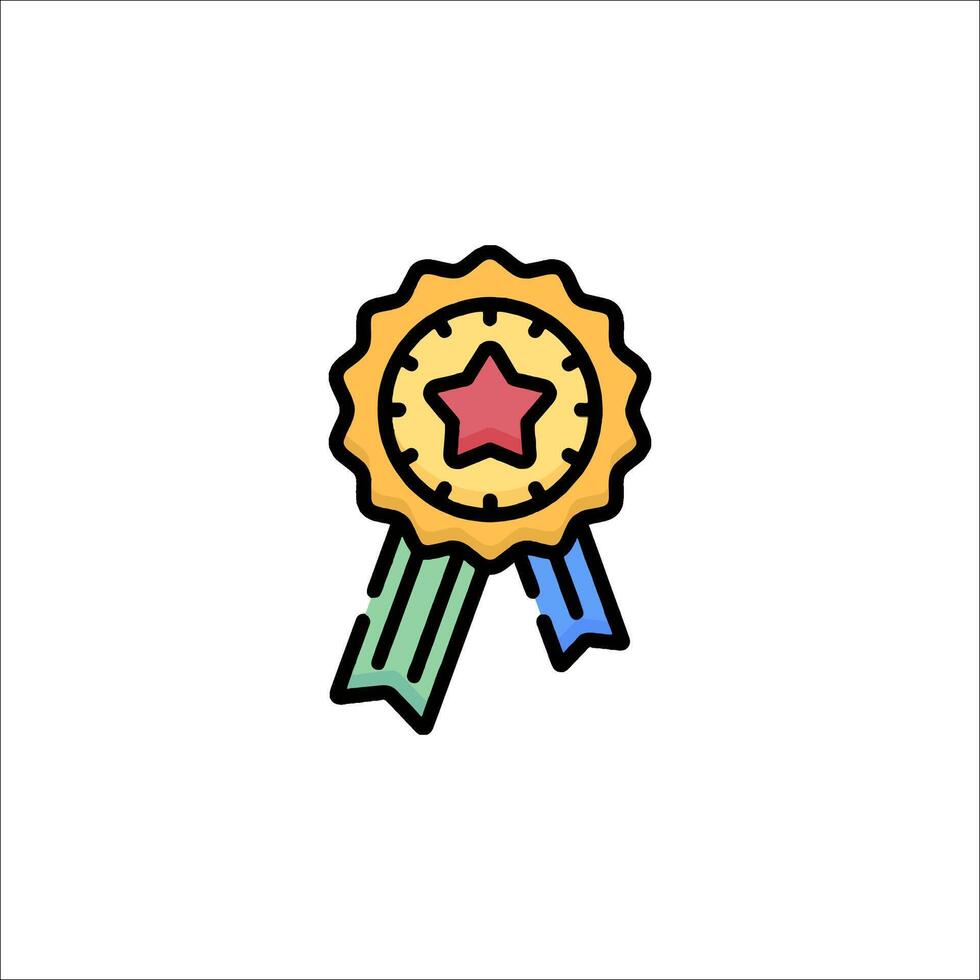 A colorful award ribbon icon on a white background vector