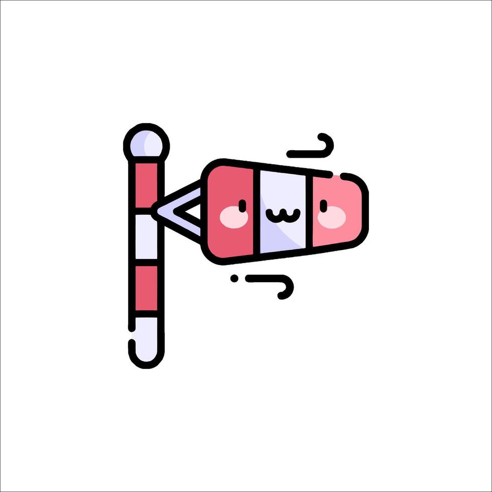 A cute little pink and white ice cream cone vector