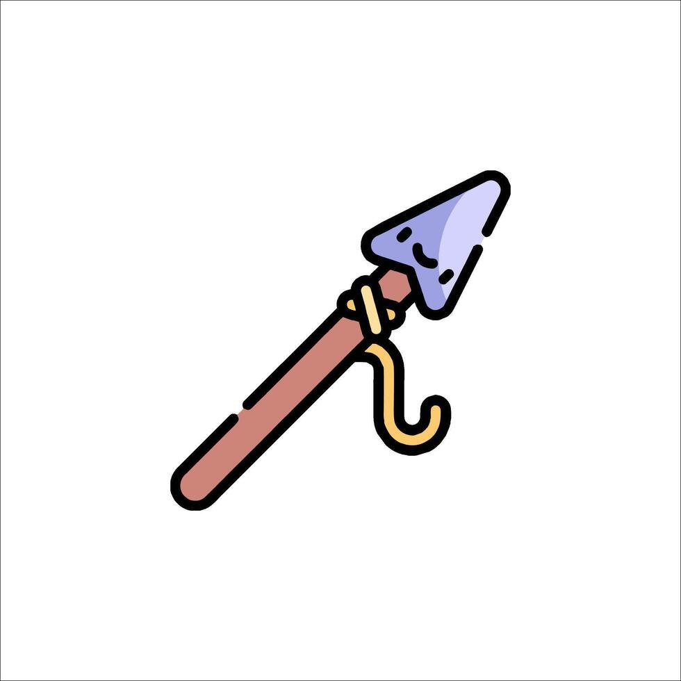 A purple and blue axe with a hook on it vector