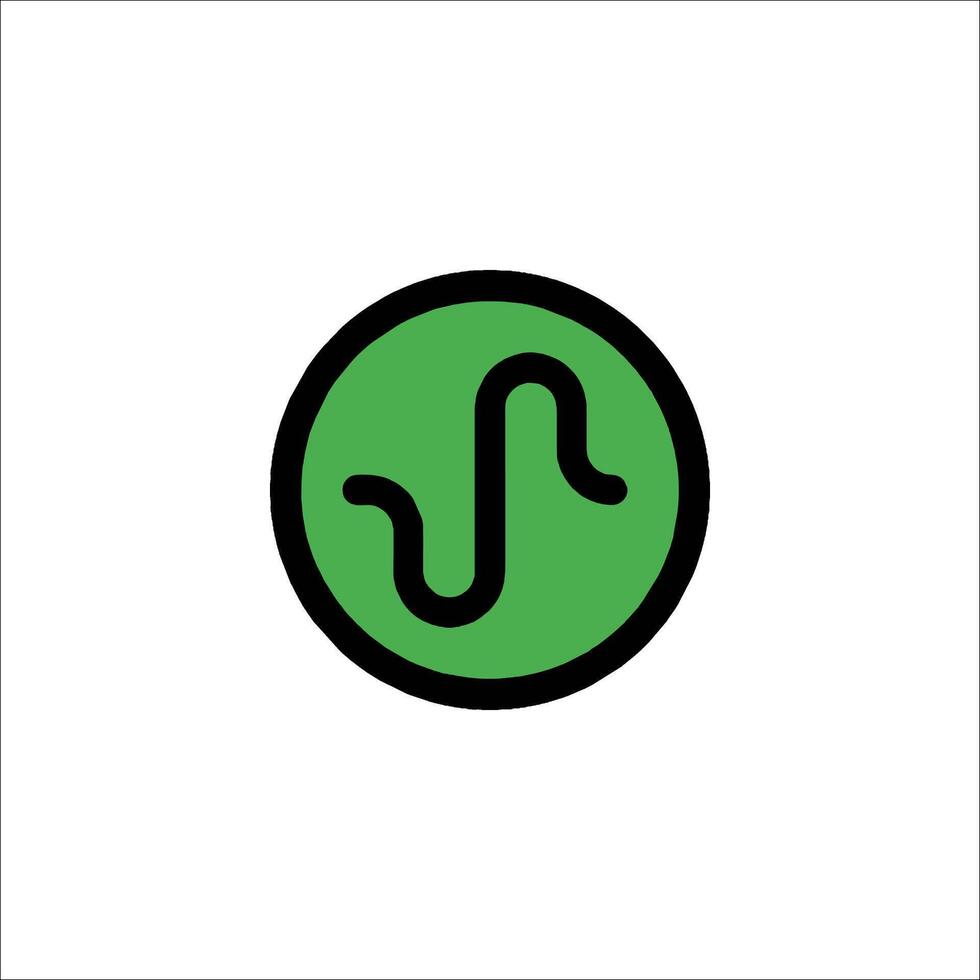 A green and black logo with a snake in it vector