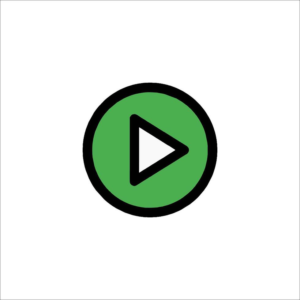 A green play button on a white background vector
