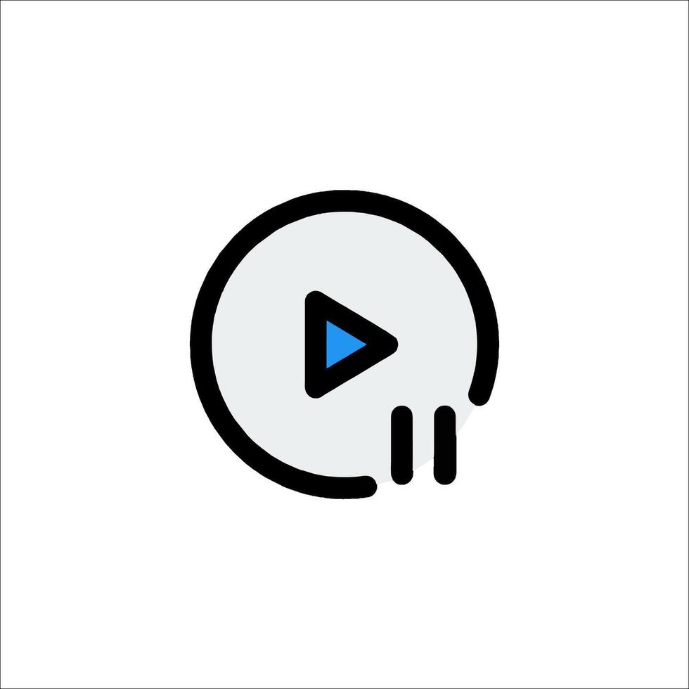 A simple icon of a play button vector