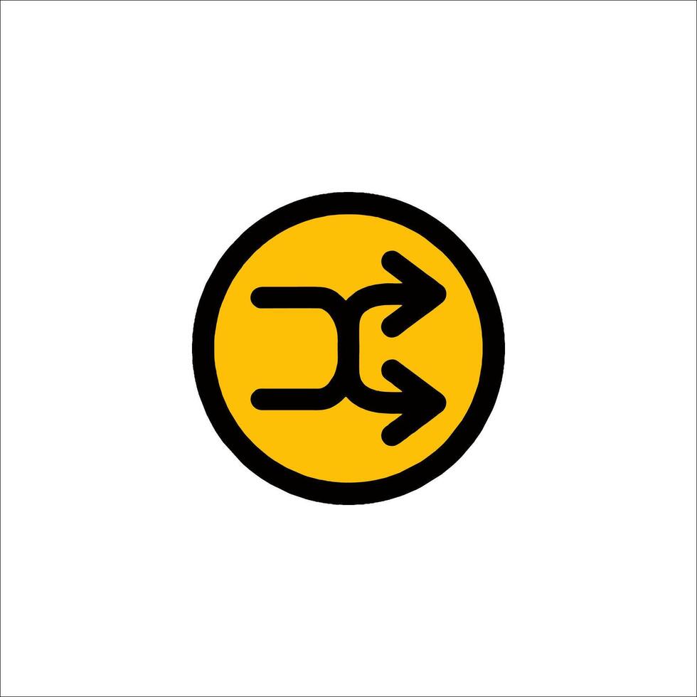 A yellow and black logo with two arrows pointing in opposite directions vector