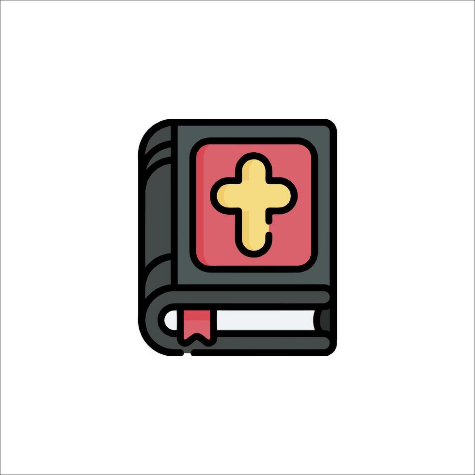 A bible with a cross on it vector