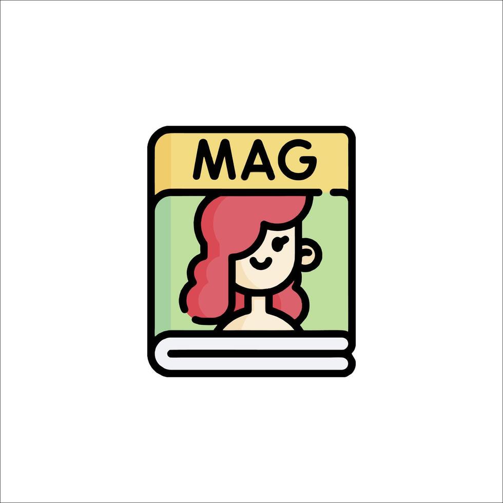Magazine icon with a woman's head on top vector