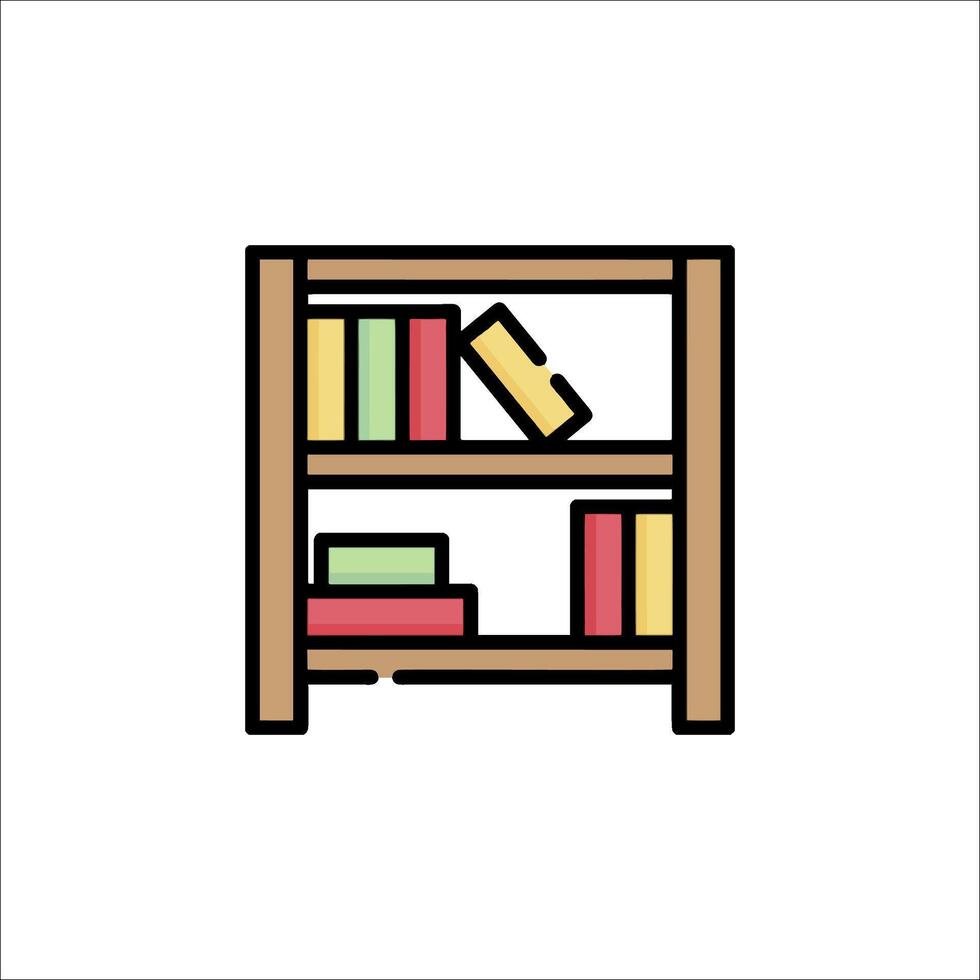 Bookshelf icon illustration vector