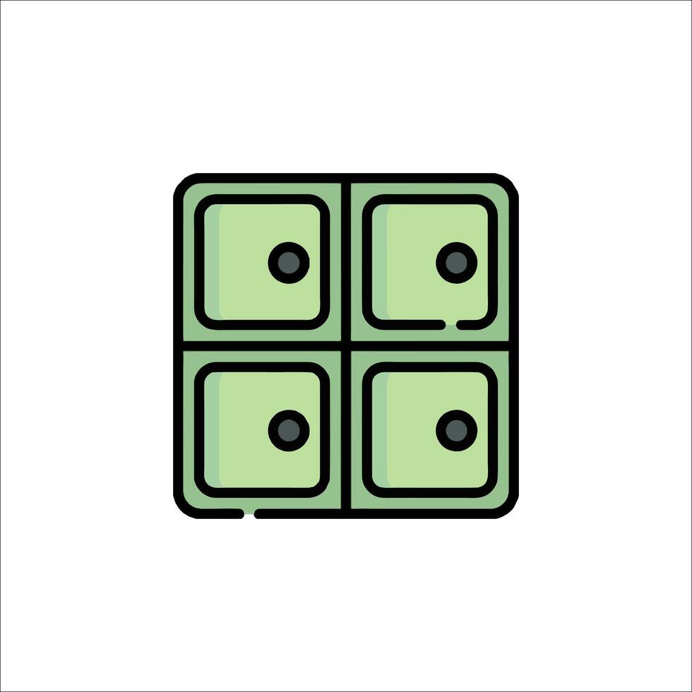 A green square icon with four squares inside vector