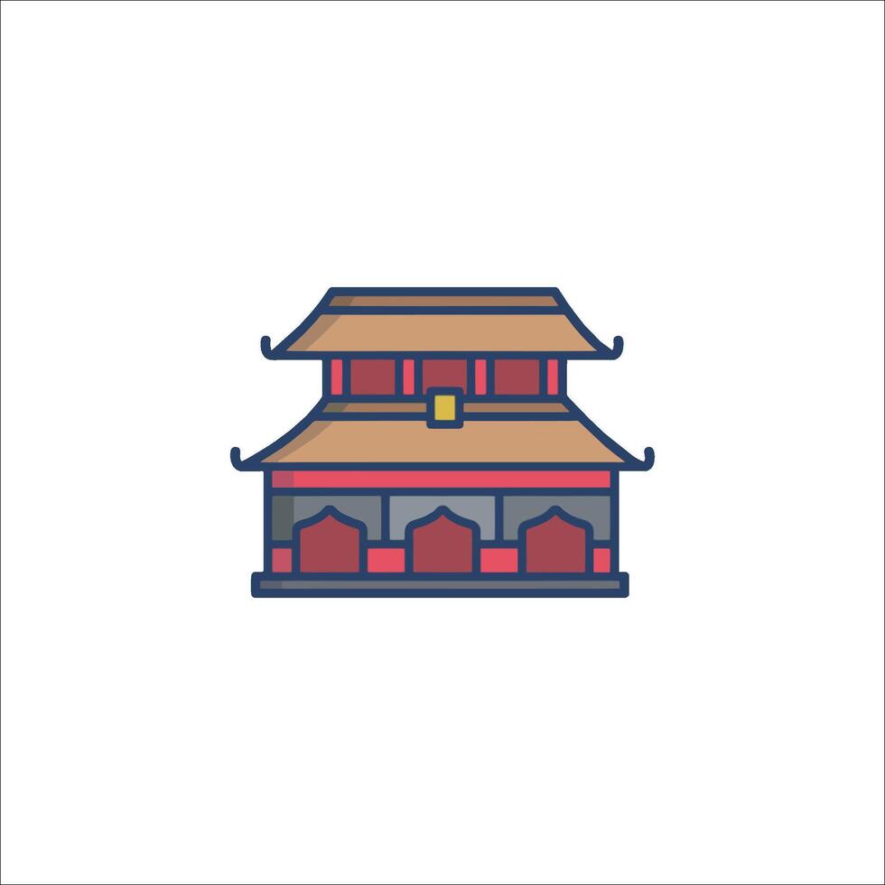 Chinese temple icon illustration vector