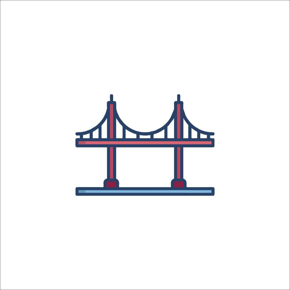 The golden gate bridge icon, a line icon vector
