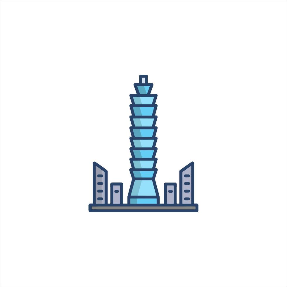 Taipei city skyline icon, line icon, illustration vector