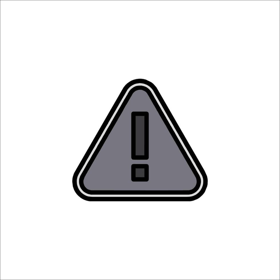 A black and white warning triangle icon vector