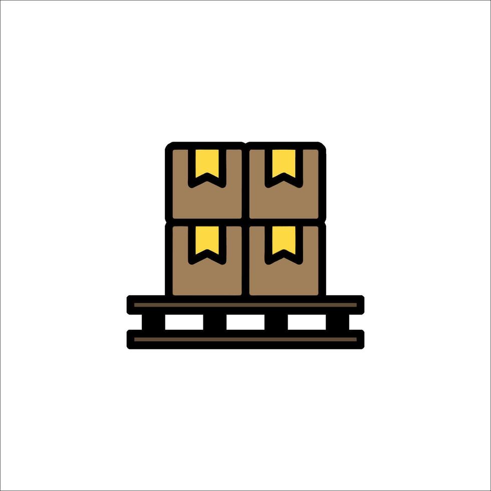 A stack of boxes on a pallet icon vector
