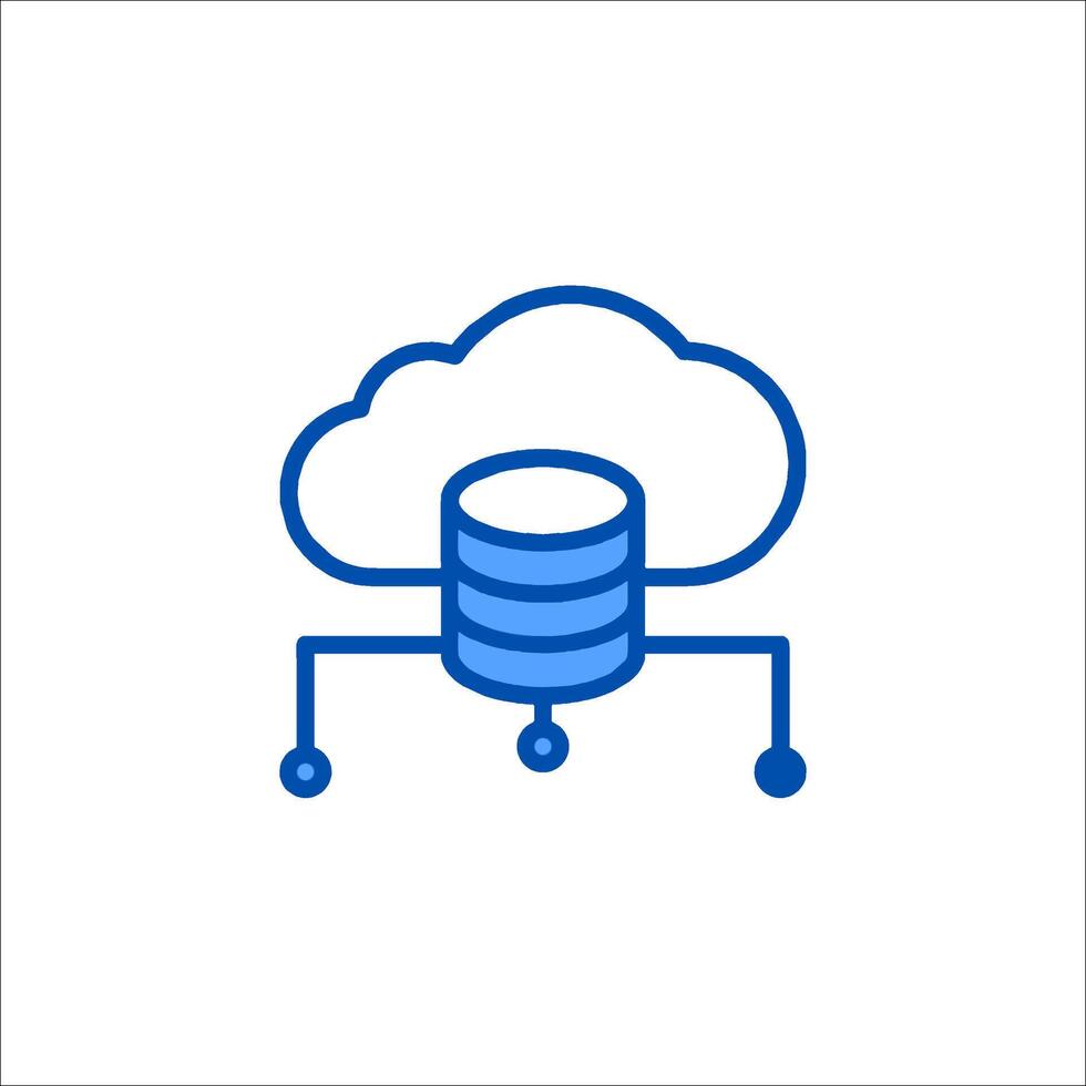 A cloud with a data storage device on it vector