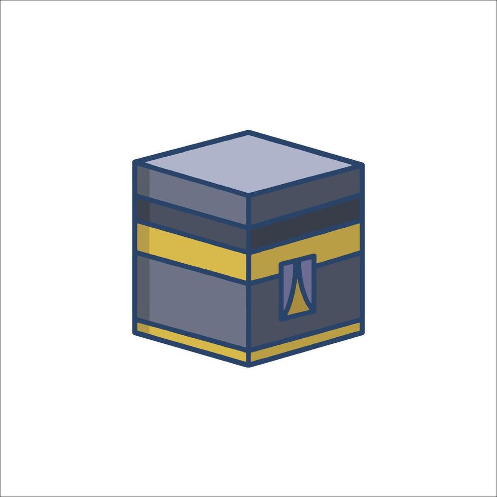 Kaaba islamic holy box icon vector