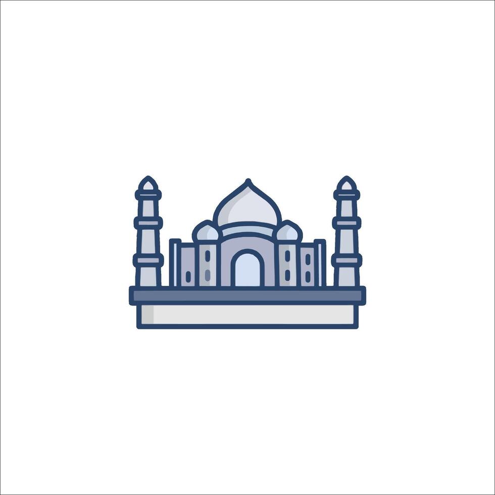Taj mahal icon illustration vector