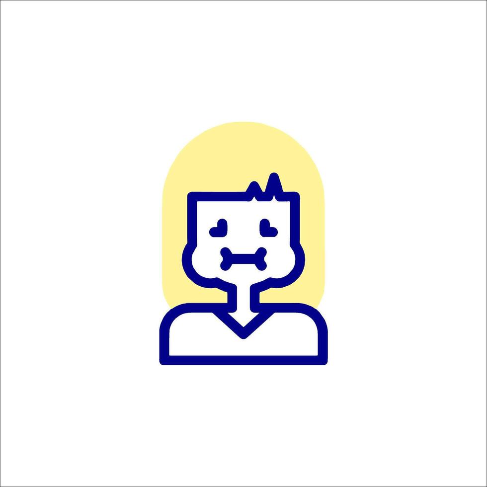 A man with a face and a smile on his head vector