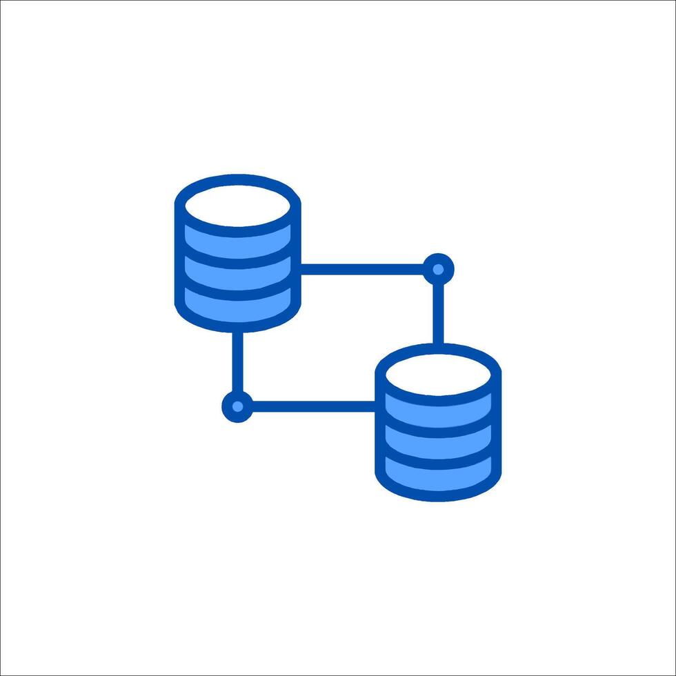 A blue icon of two data storage devices vector