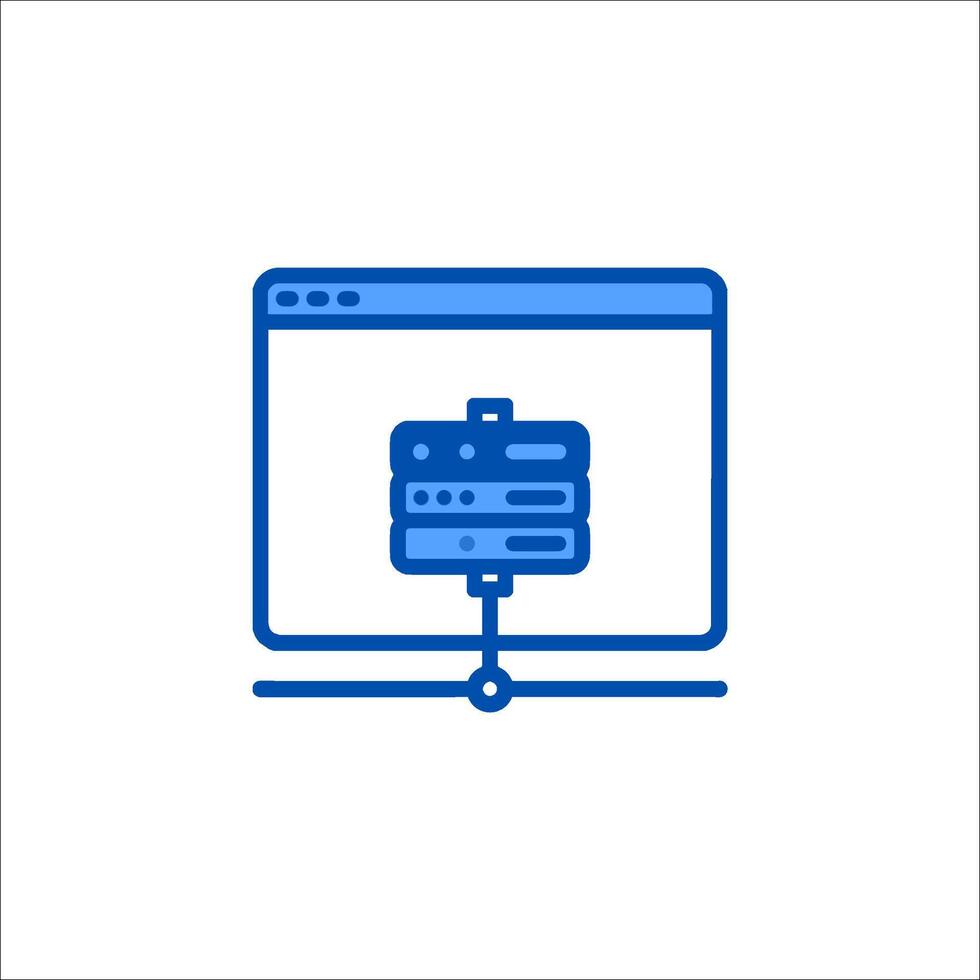 A computer screen with a blue icon vector