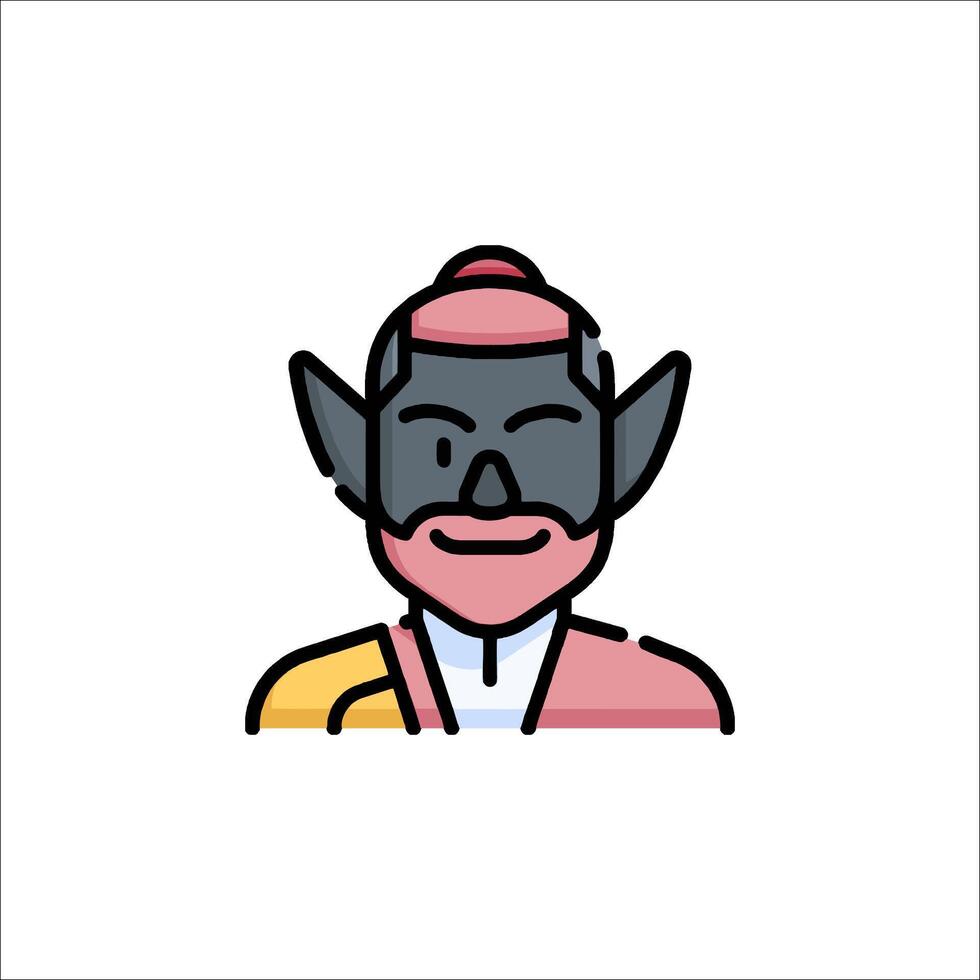 A cartoon character with a hat and beard vector