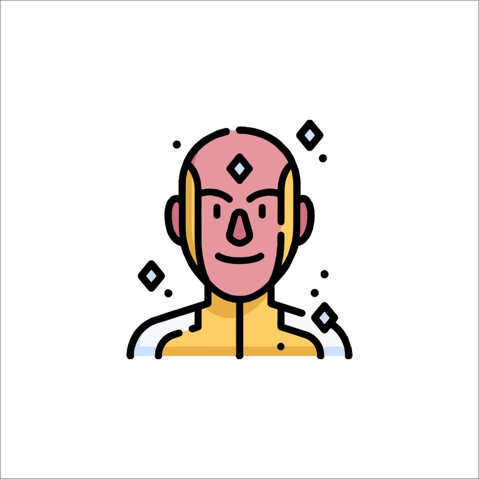 A man with a yellow shirt and a yellow face vector