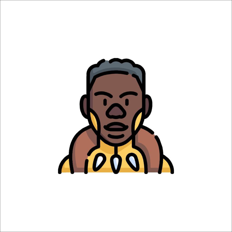 A cartoon character with a black man's face vector