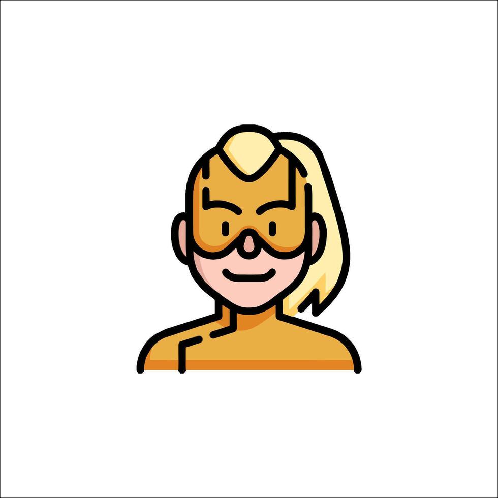 A woman in a yellow costume with goggles vector