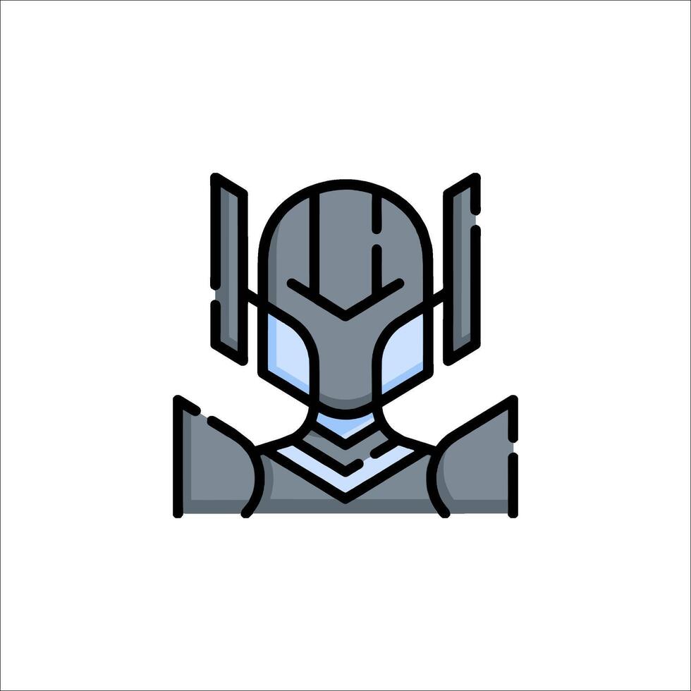 A robot icon with a helmet on it vector
